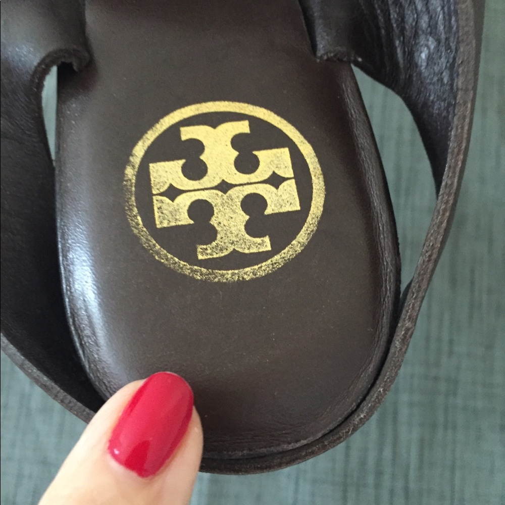 Tory Burch leather sandals with block heel size 8